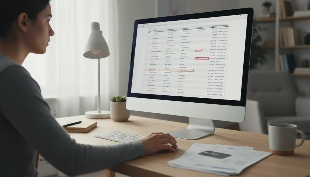 Person reviewing recurring digital subscription charges and retail membership terms on a desktop computer screen