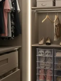 Beautifully organized closet with efficient storage solutions